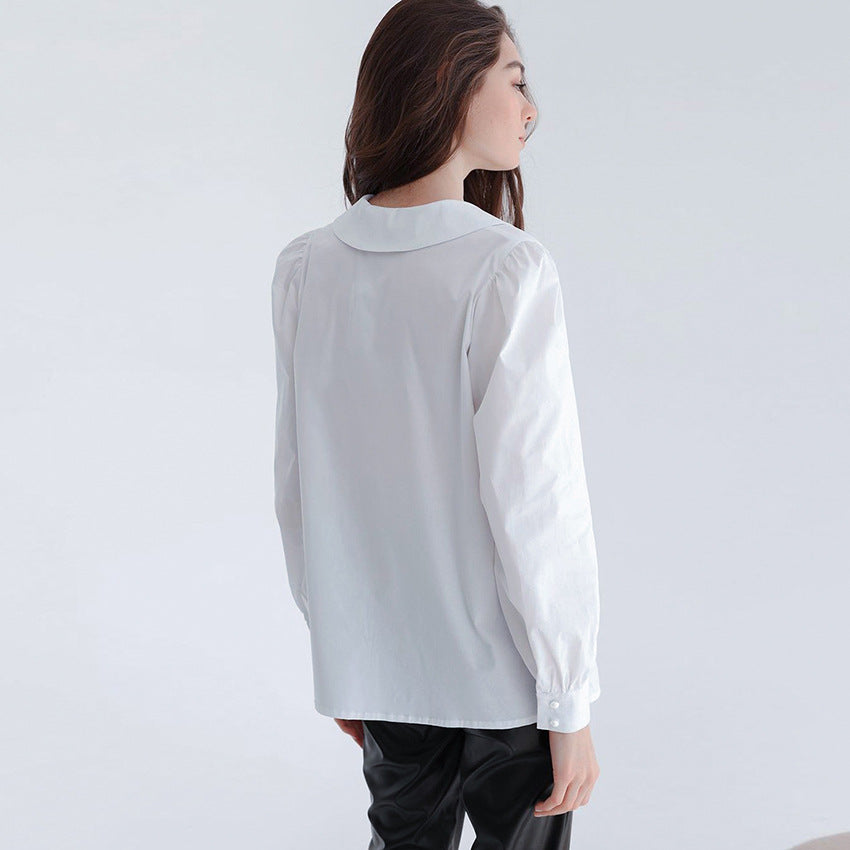 Simplicity Cardigan Loose Long Sleeve Swallow Tail Collar Ladies Shirt