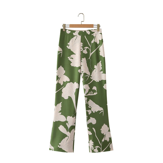 Floral Print High Waist Pants