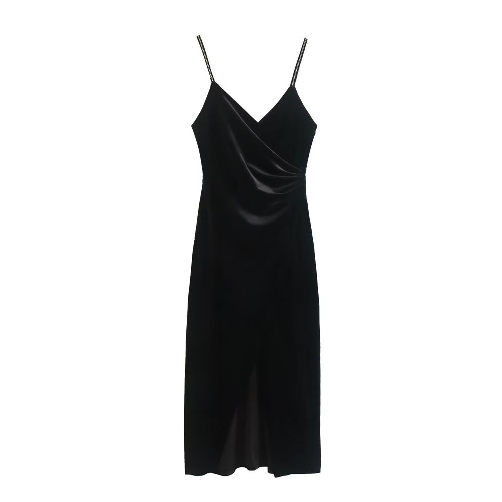 Drape Dress with Asymmetrical Hem