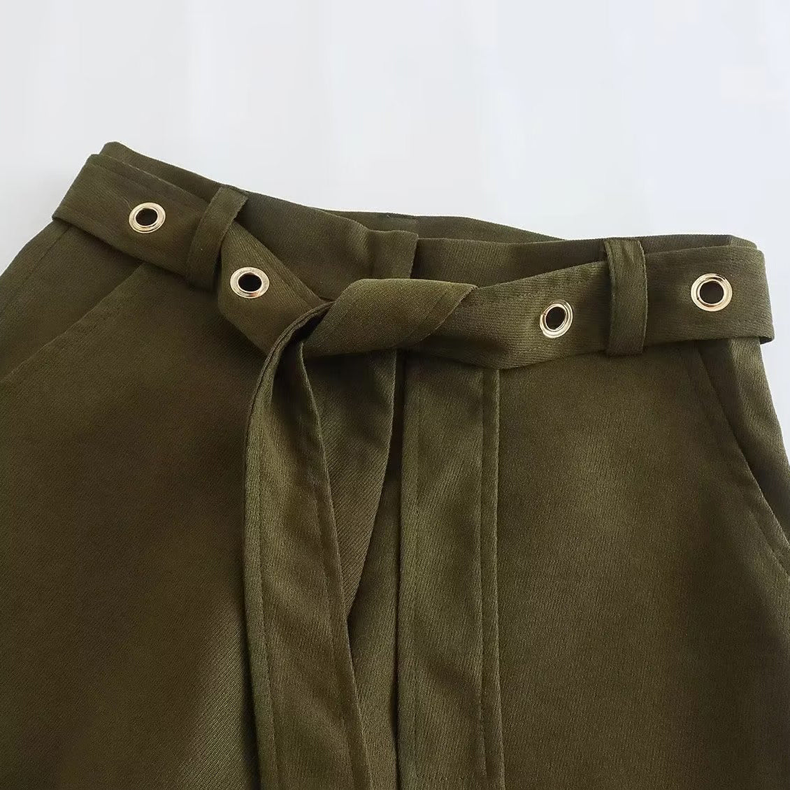 Self Tie Belt High Waist Pants