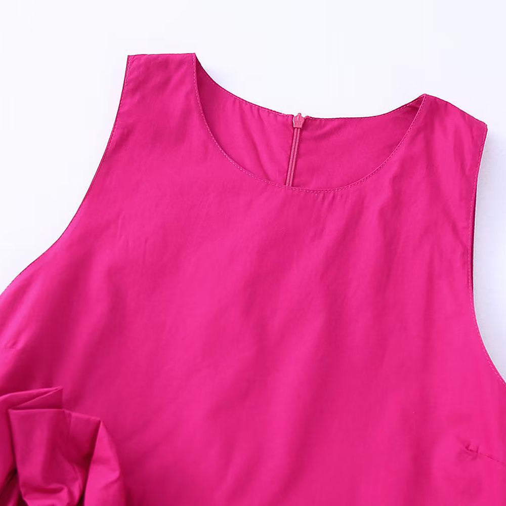 Sleeveless Crop Top with Ruffled Hem